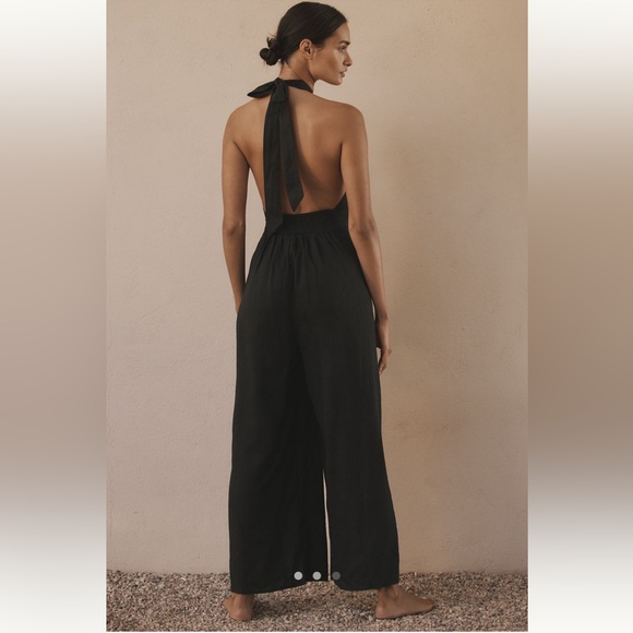 Anthropologie Mock-Neck Plunge Jumpsuit - Picture 3 of 4